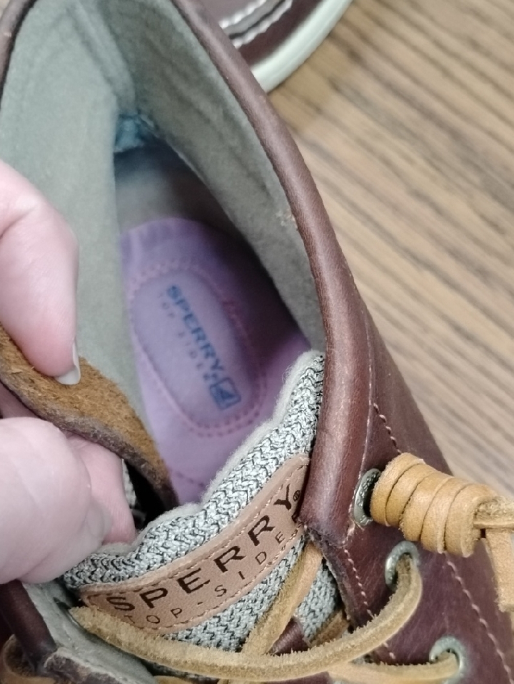 Sperry Top-Sider Hi-Top Brown Leather Casual Moc Toe Boat Shoes w/Zip, Sz 10 - Picture 2 of 11
